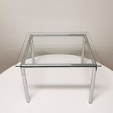 Table d'appoint en chrome et verre, 1979