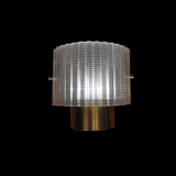 Scandinavian wall lamp, glass and brass, Carl Fagerlund, Sweden, 1965