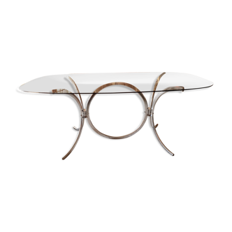 Glass oval table