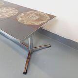 Vintage ceramic and chrome metal coffee table from the 70s