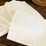 12 antique damask and monogrammed napkins
