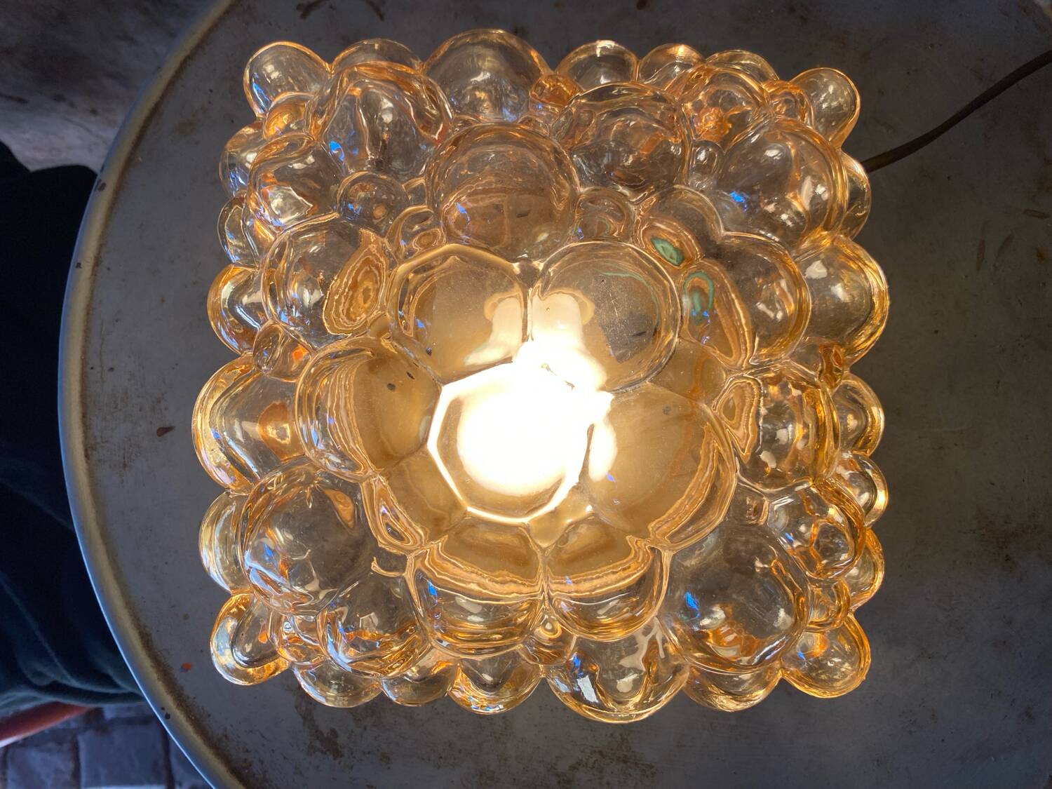 Smoked glass bubble wall light by Helena Tynell circa 1970