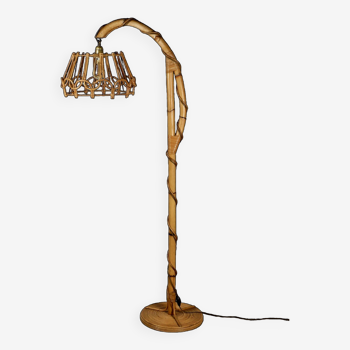 Lampadaire en rotin Louis Sognot