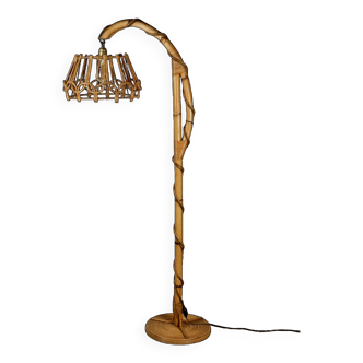 Louis Sognot rattan floor lamp