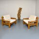 Twisted solid wood sculpture, vintage 1970s design.