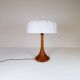 Mid-century table lamp in solid teak by Lisbeth Brams, Denmark, 1960s.