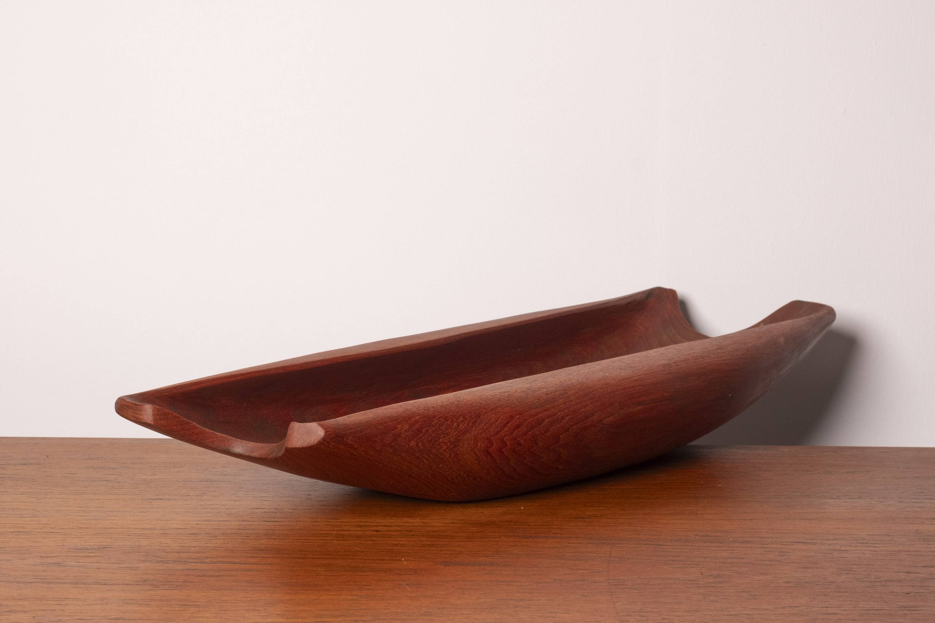 Organically Carved Serving Tray in Teak, 1950s Denmark