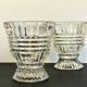 Paire vases géométriques semi-cristal vintage