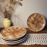 Set of 6 slip plates Atelier d'Art Revernay