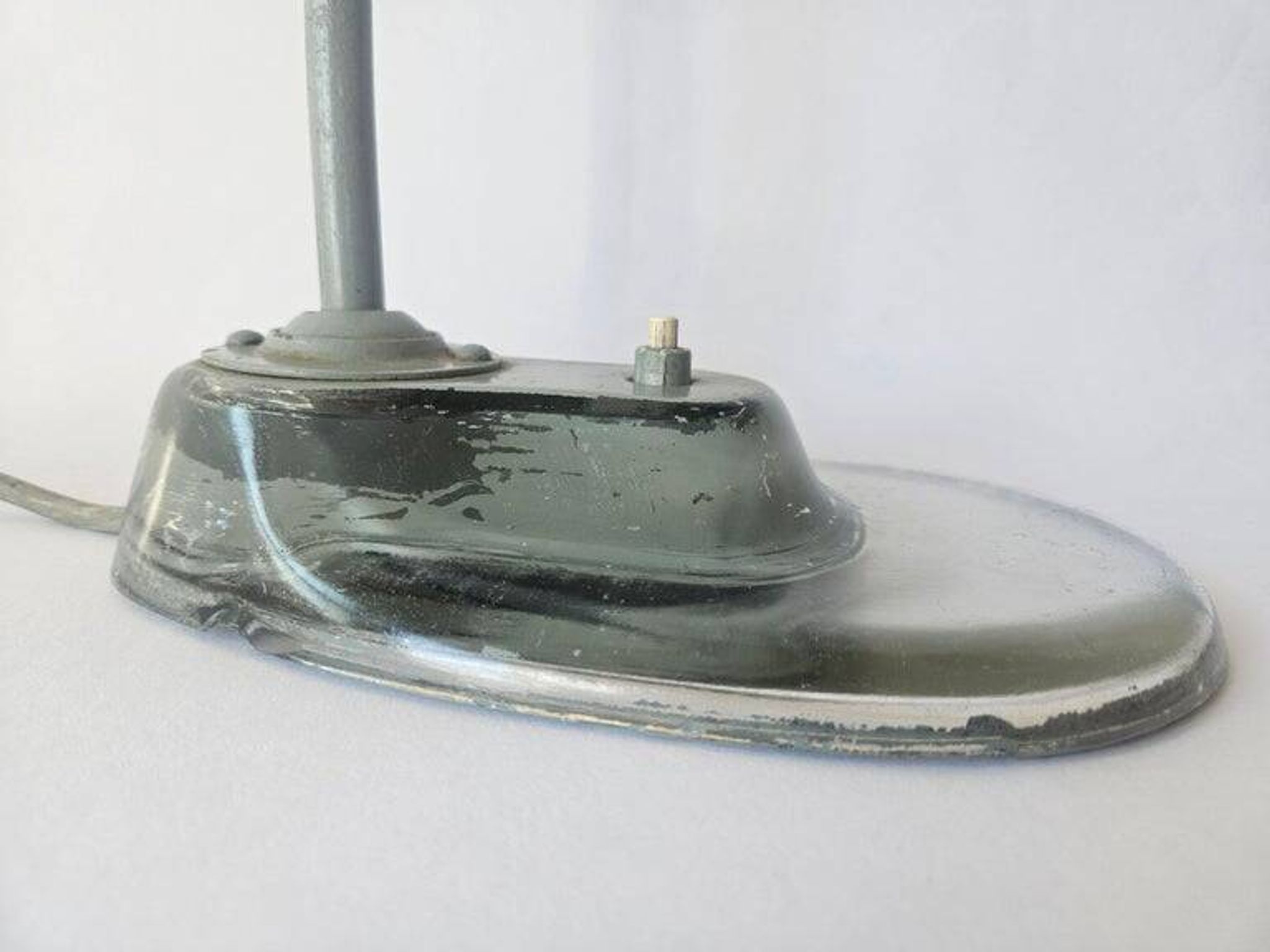 Industrial Desk Lamp Bauhaus, Marianne Brandt, Kandem, Glass Base, 1930s
