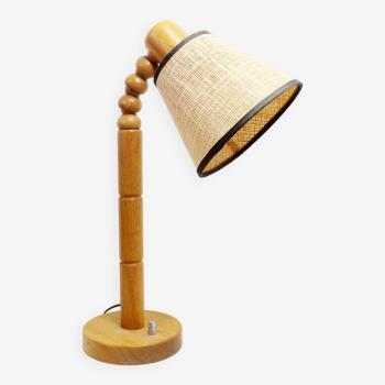 Modernist oak lamp