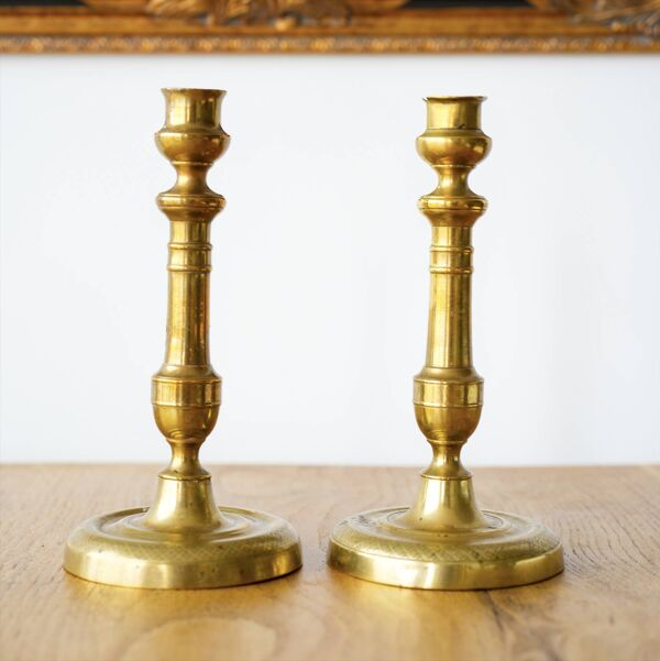 Lot de 2 bougeoir laiton finement ciselé