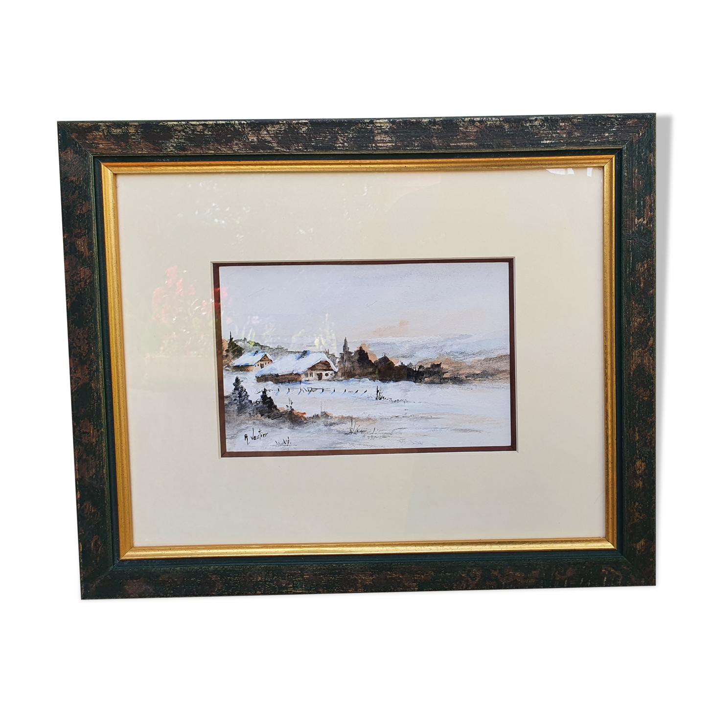 Beautiful watercolor signed a . vautier no. 2
