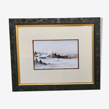 Beautiful watercolor signed a . vautier no. 2