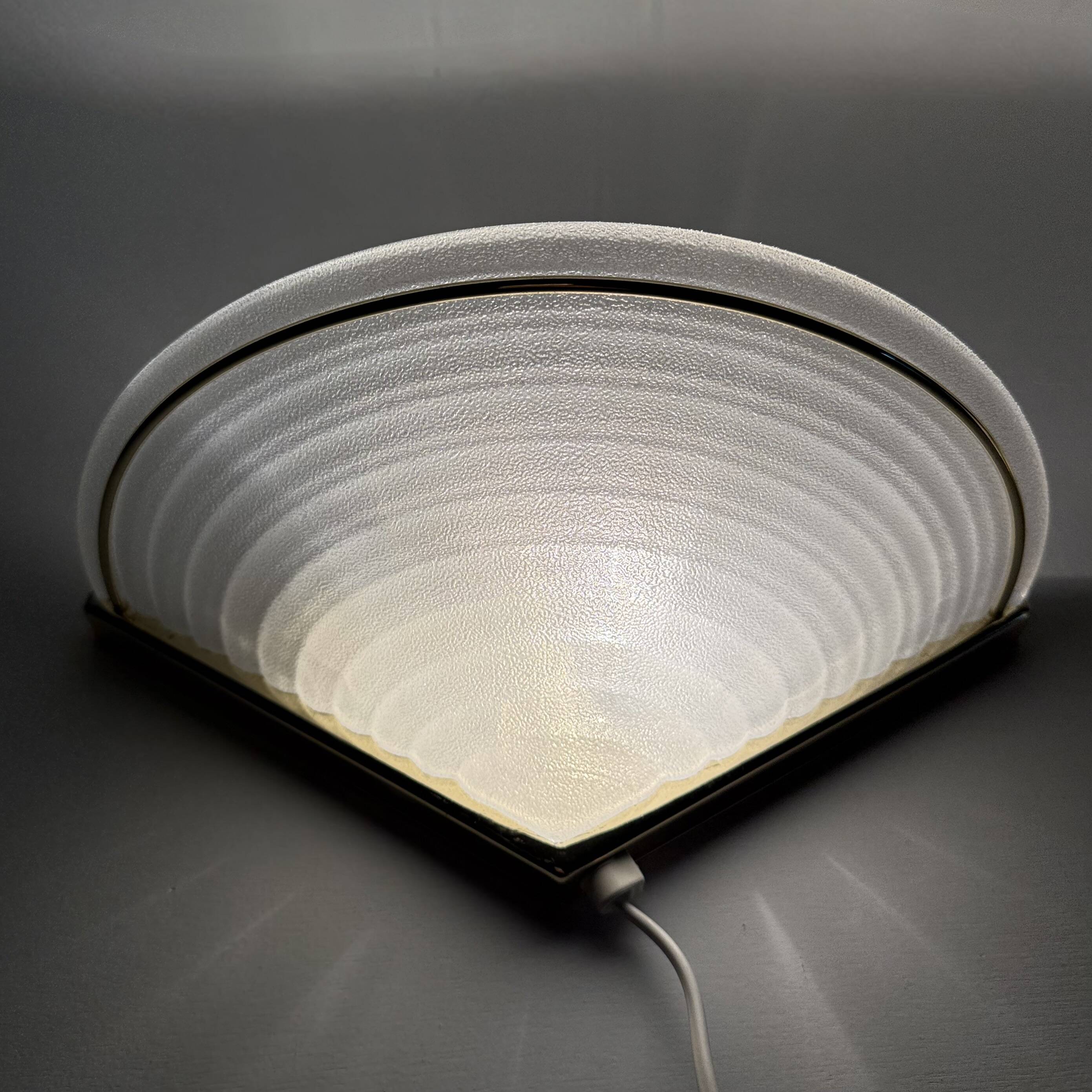 Set of Vintage Glass Wall Lamps with Gold Holder, 1970s