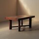 Modernist oak table with a checkerboard top, France, circa 1940.