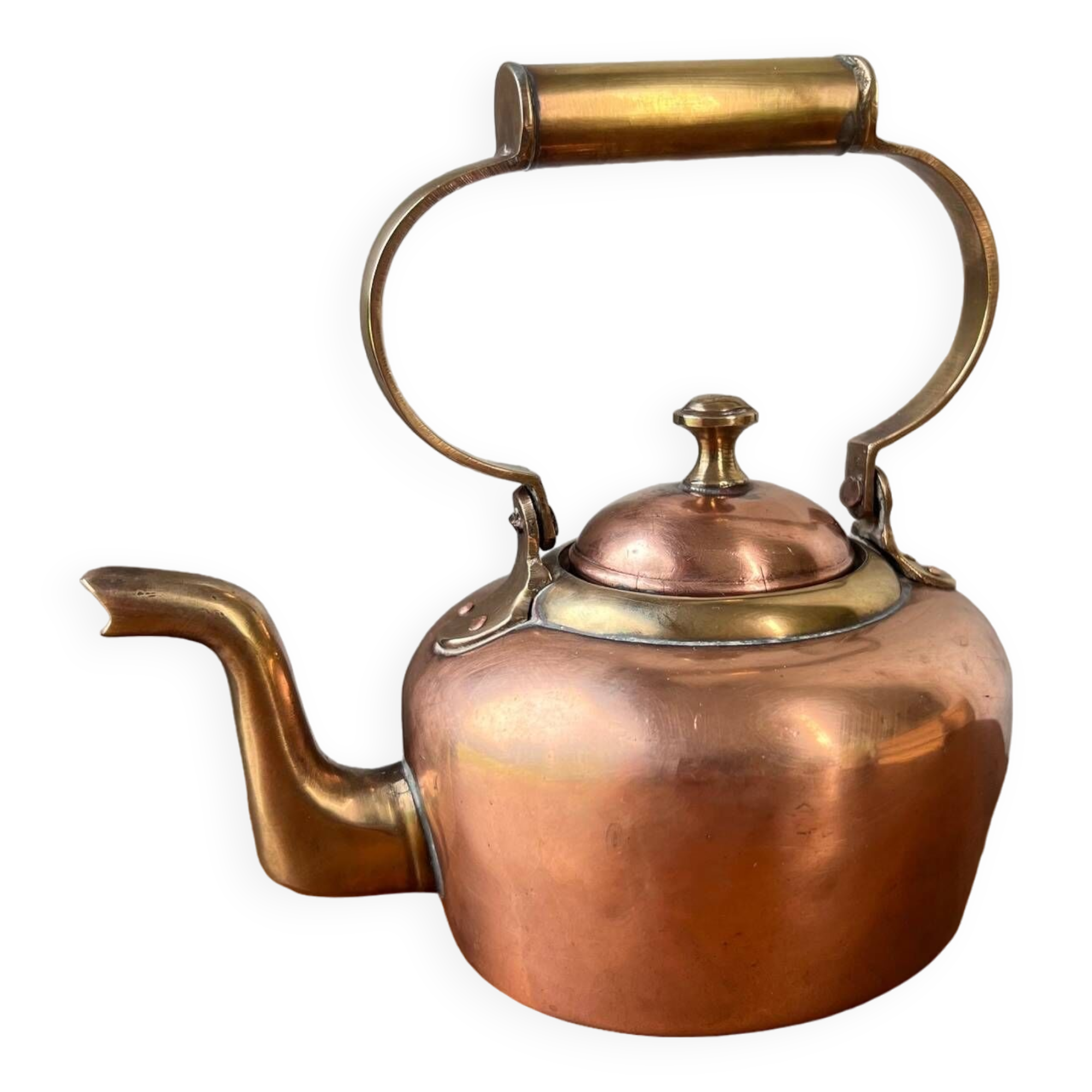 Small copper and brass teapot