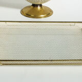 White and gold top in perforated sheet metal & brass 1950s-60s