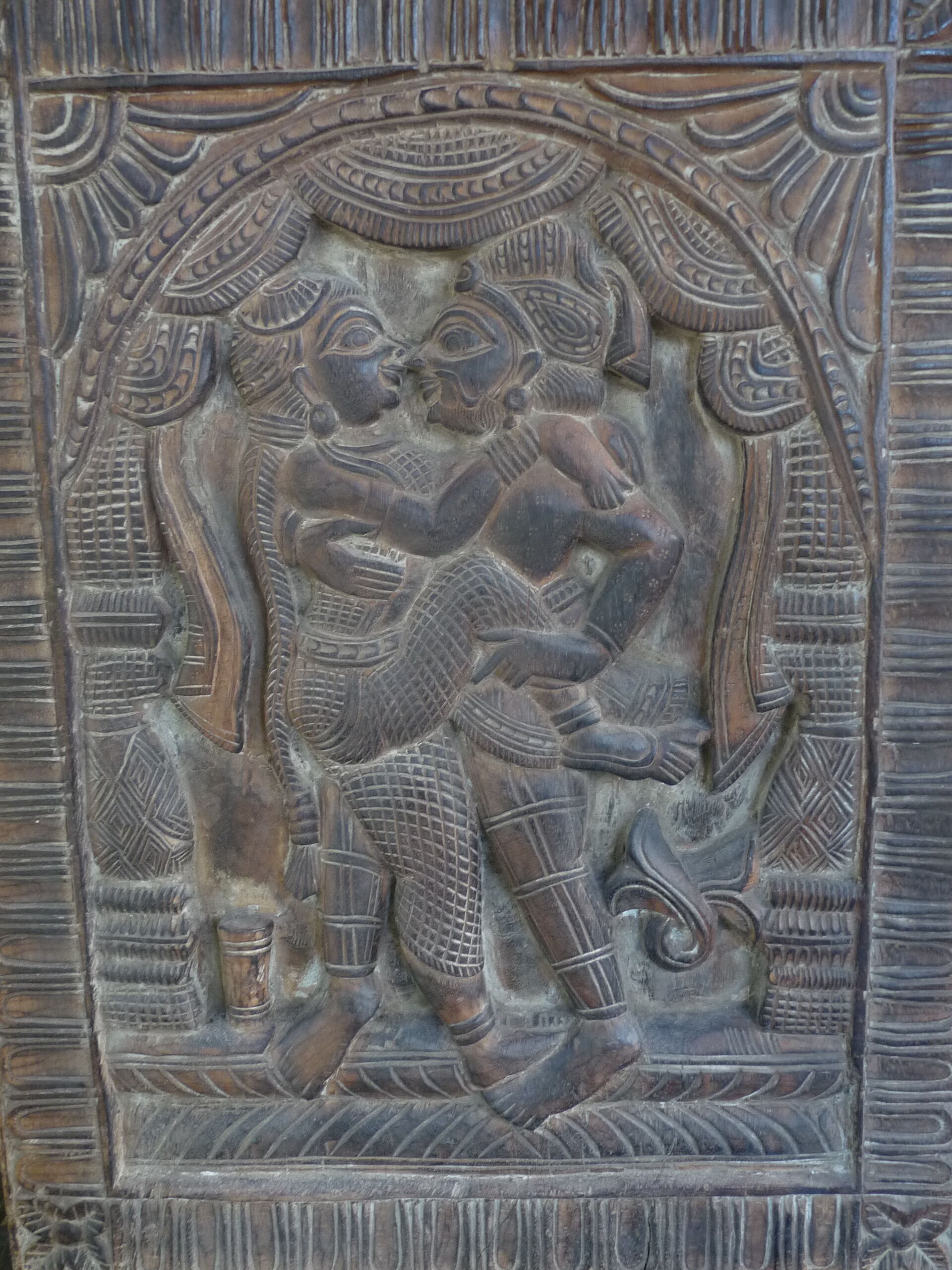 Old carved wooden panel 50s