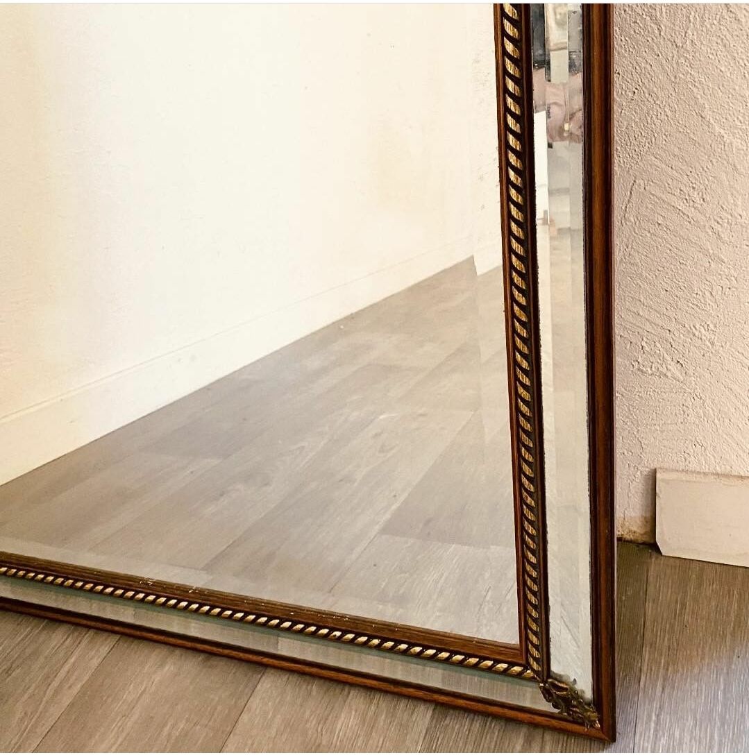 Antique mirror with parecloses 174x73cm