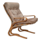 1970s, Norwegian armchair, model "Kengu", beige furniture leather.