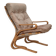 1970s, Norwegian armchair, model "Kengu", beige furniture leather.