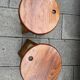 Pair of Adrian Reed Suzy folding stool seats in blond pine, 1970
