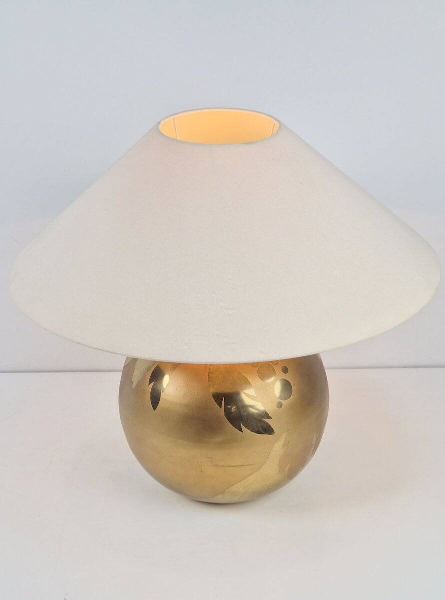 Vintage Sphere Brass Table Lamp by Louis Drimmer, France, 1970s