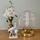 Vintage art deco globe table lamp in frosted glass
