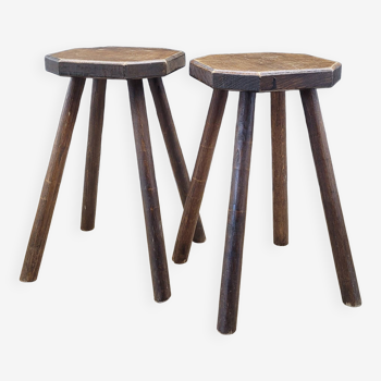 Pair of low solid stools