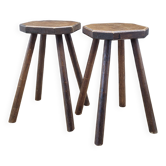 Pair of low solid stools