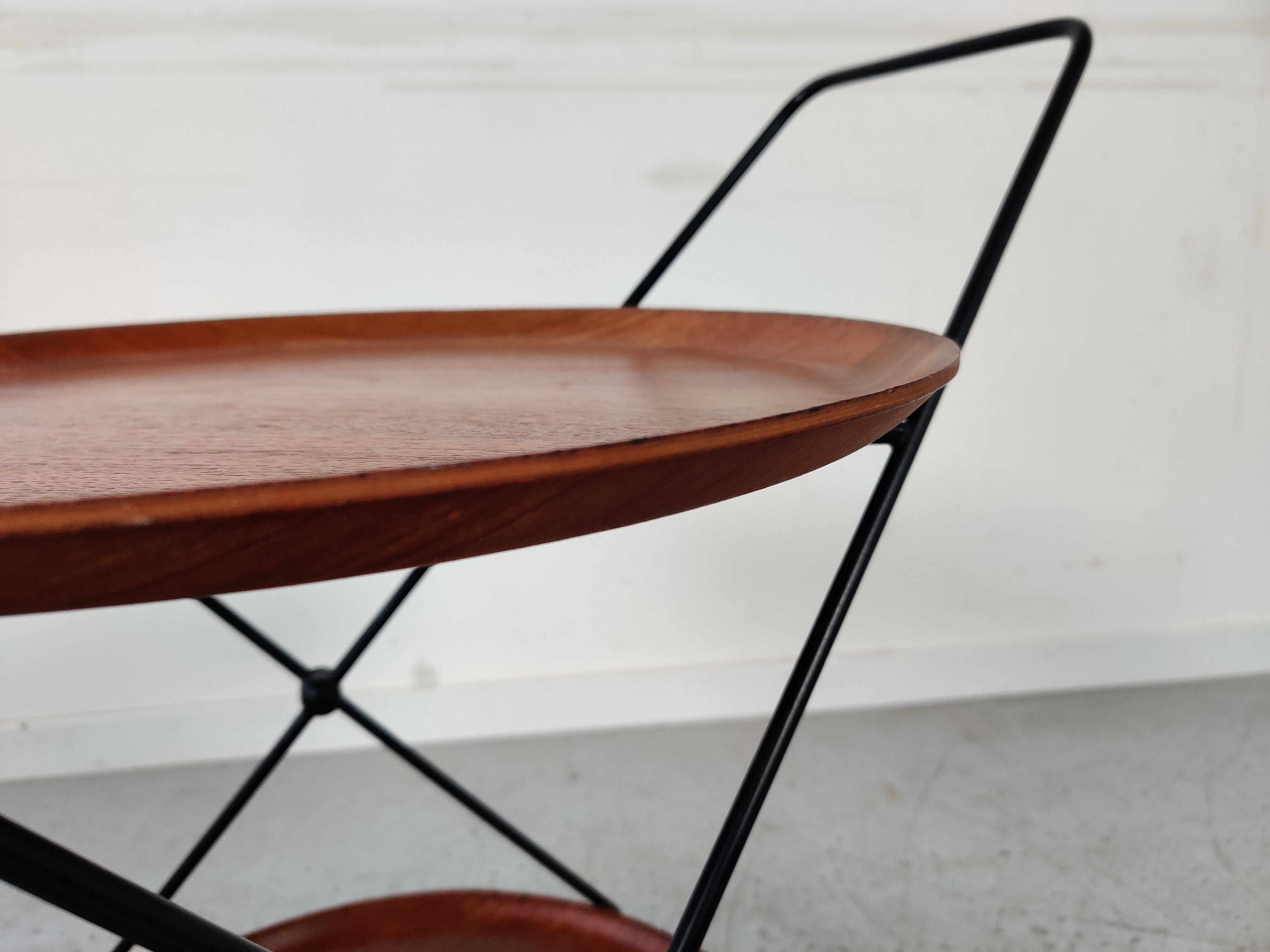 Scandinavian teak and metal dessert by Paul Nagel, Made in sweden 60s