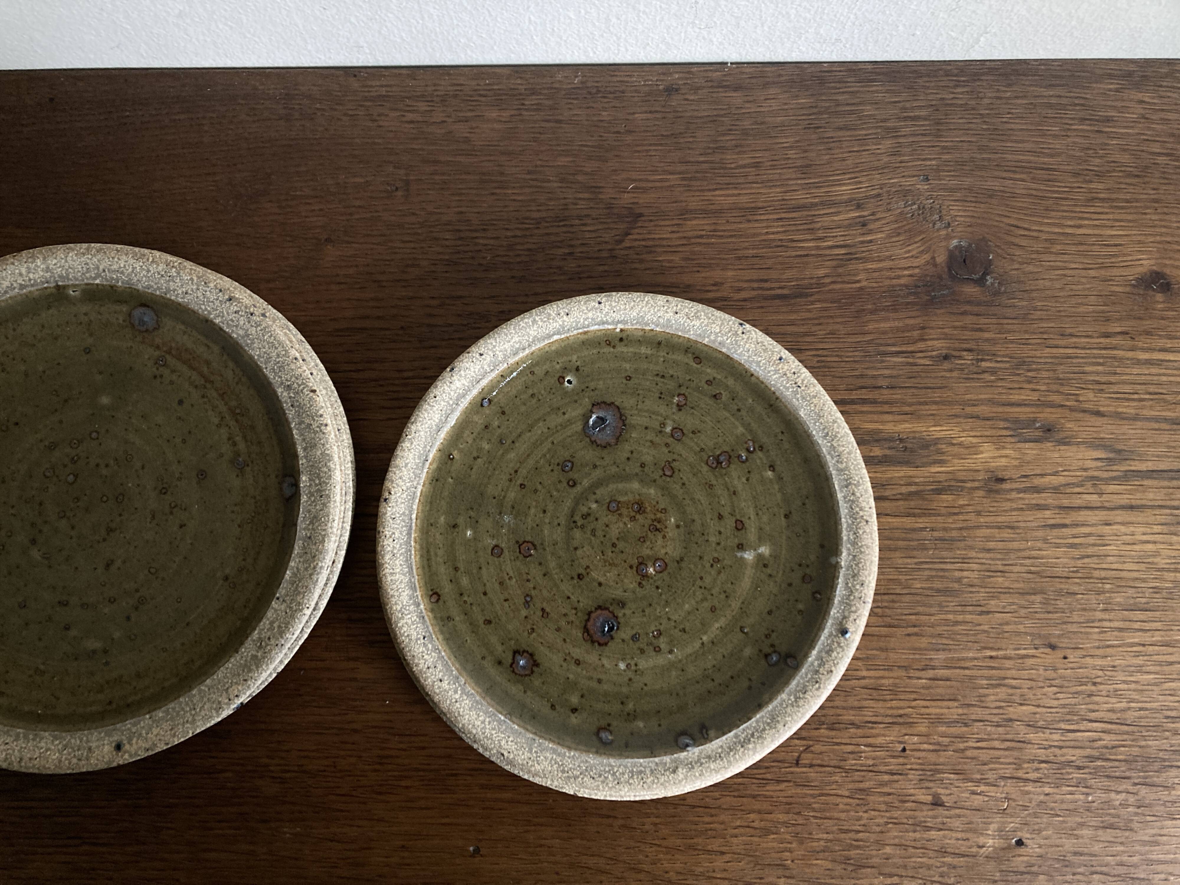 Set of 6 dessert plates by Pierre Digan, La Borme 1970