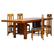 Table Frank Lloyd Wright ‘608 Taliesin’ + four Mackintosh chairs “309 Ingram”