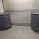 Pair of solid walnut notches painted and patinated around 1950