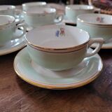 Set of 8 opaque porcelain cups – 1950s