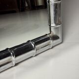 Large faux bamboo mirror chrome