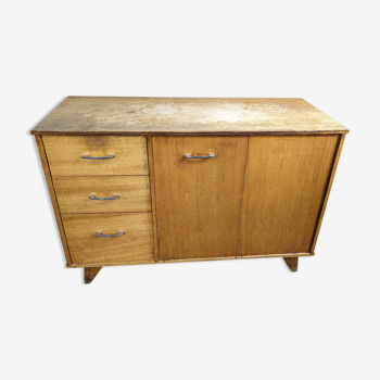 Scandinavian compass foot chest of drawers