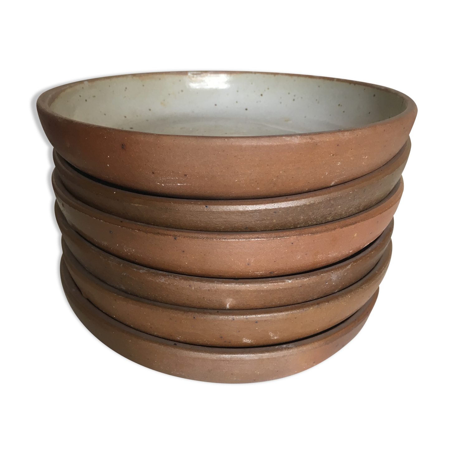 Set of 6 plates cap in potter's sandstone 1970