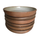 Set of 6 plates cap in potter's sandstone 1970
