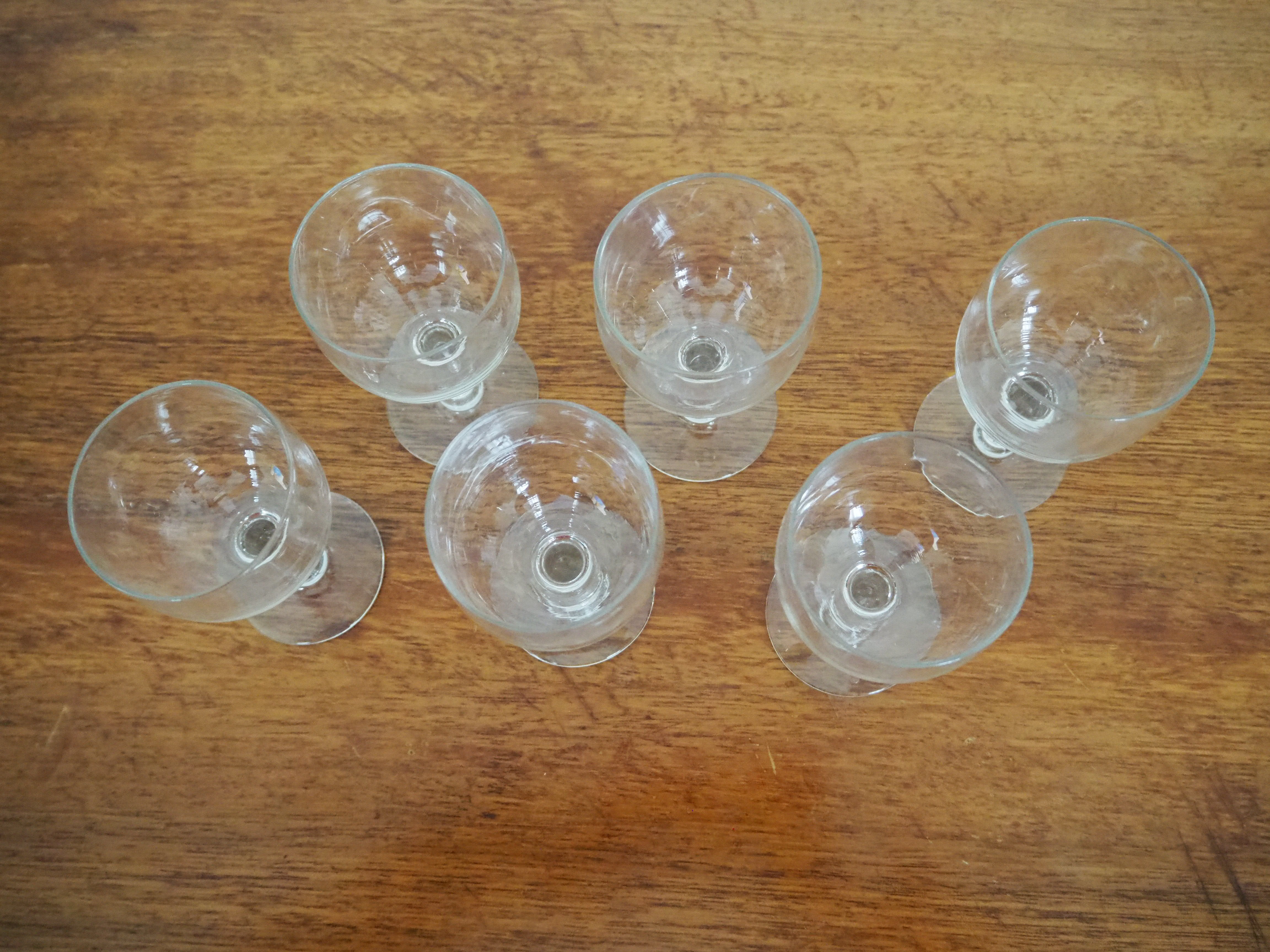 6 verres ballon ancien style bistrot XXème siècle
