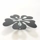 Mid century italian flower table chrome and glass, 1980s