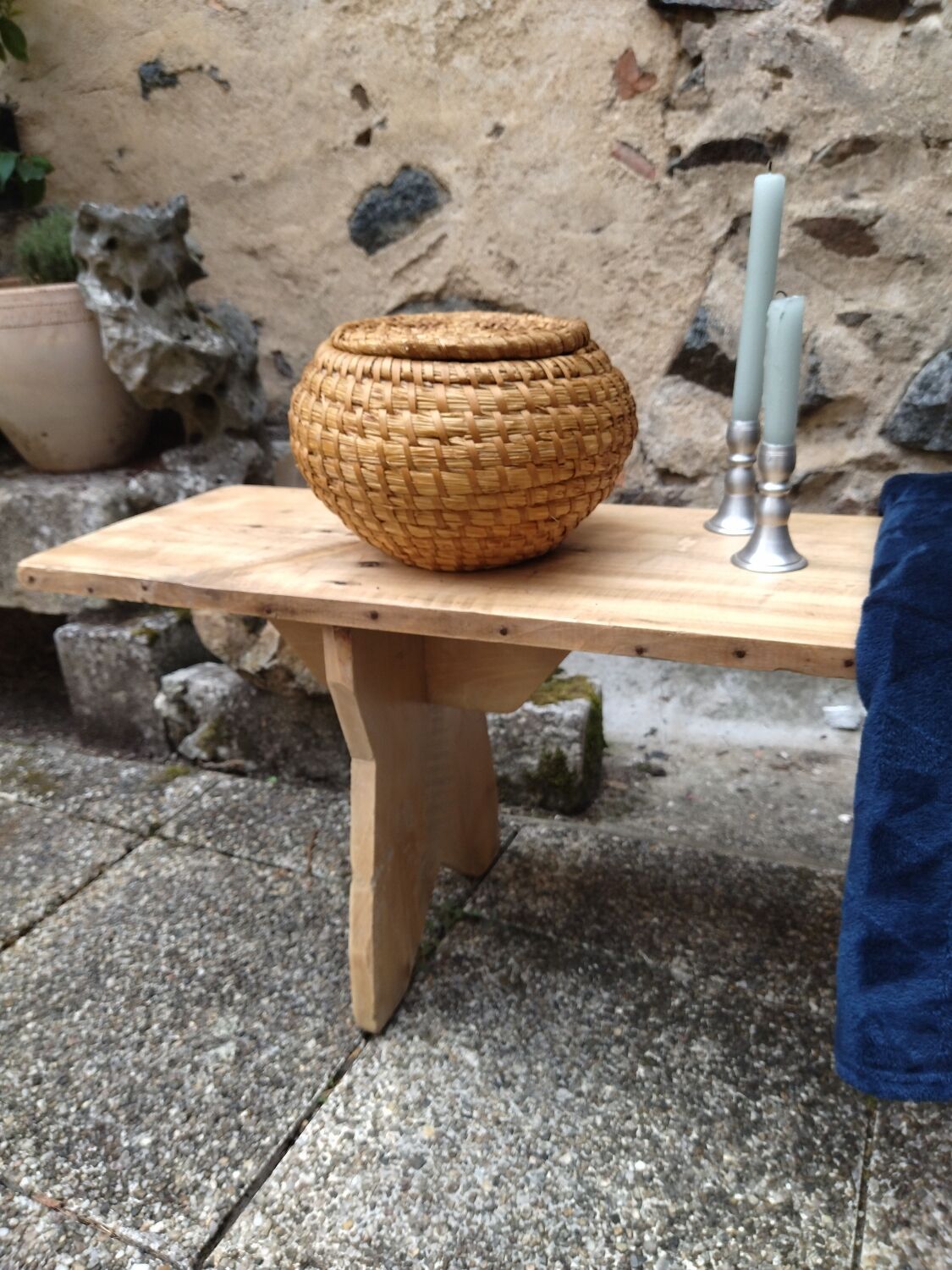 Beech farm bench