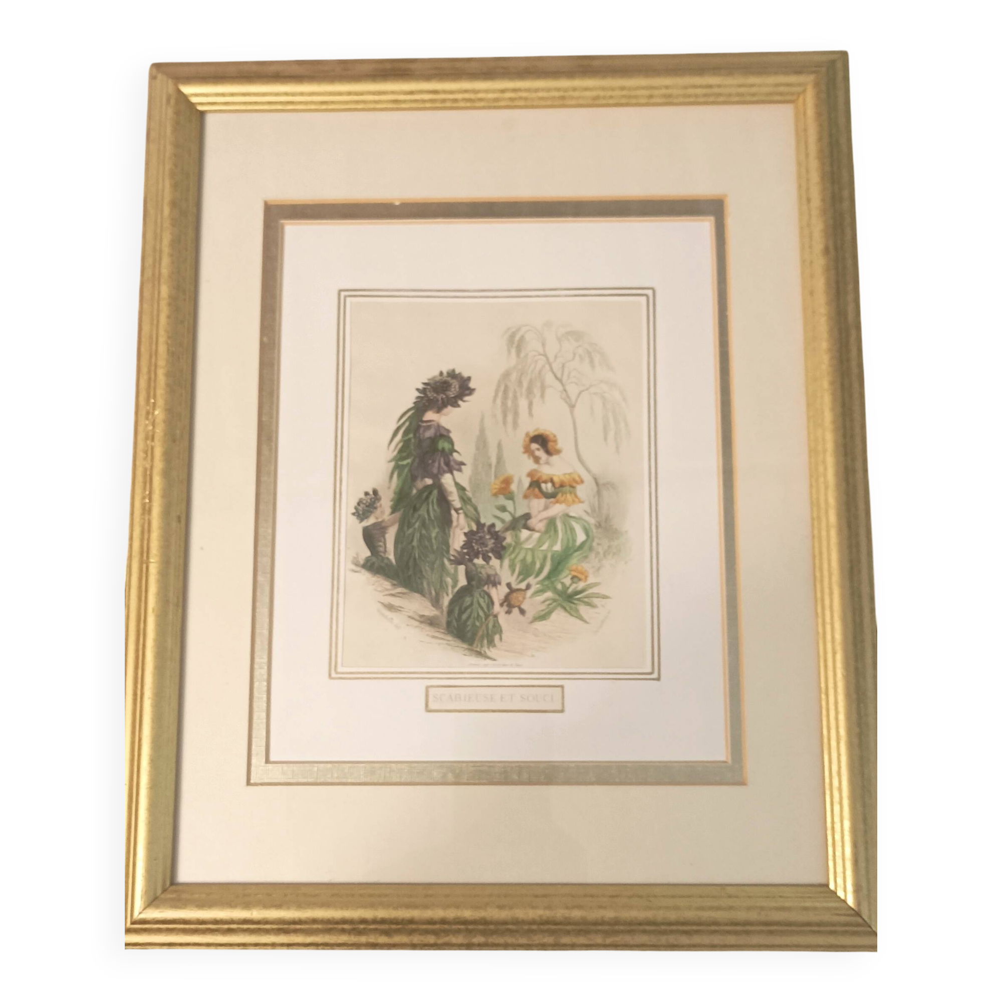 JJ Grandville Animated Flower Frame - Scabious and Marigold