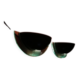 Postmodern wall lamps in half moon, 1990, set of 2