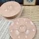 Set of 6 vintage Digoin powder pink oyster plates