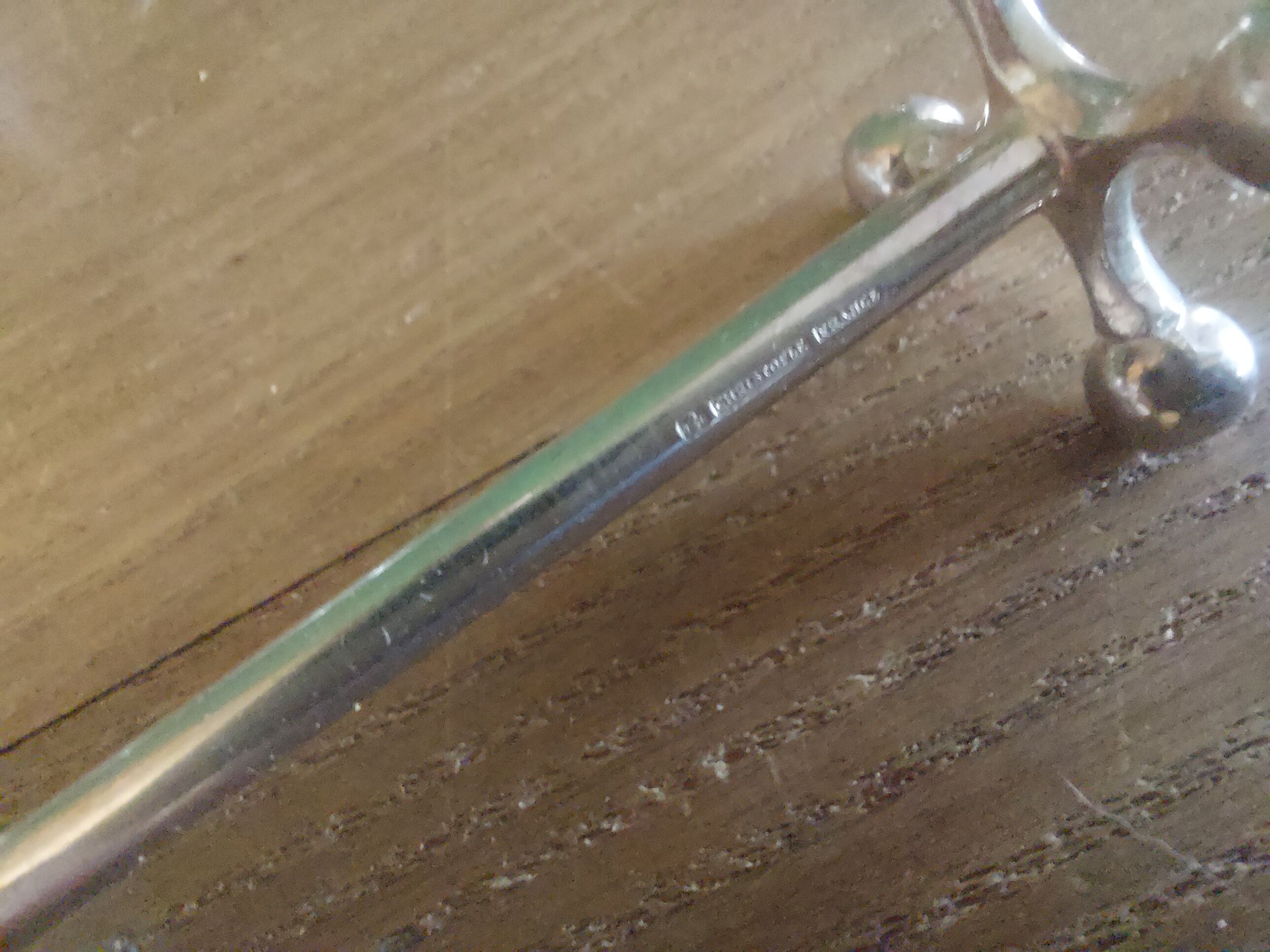 12 Christofle silver metal knife doors, pearl model