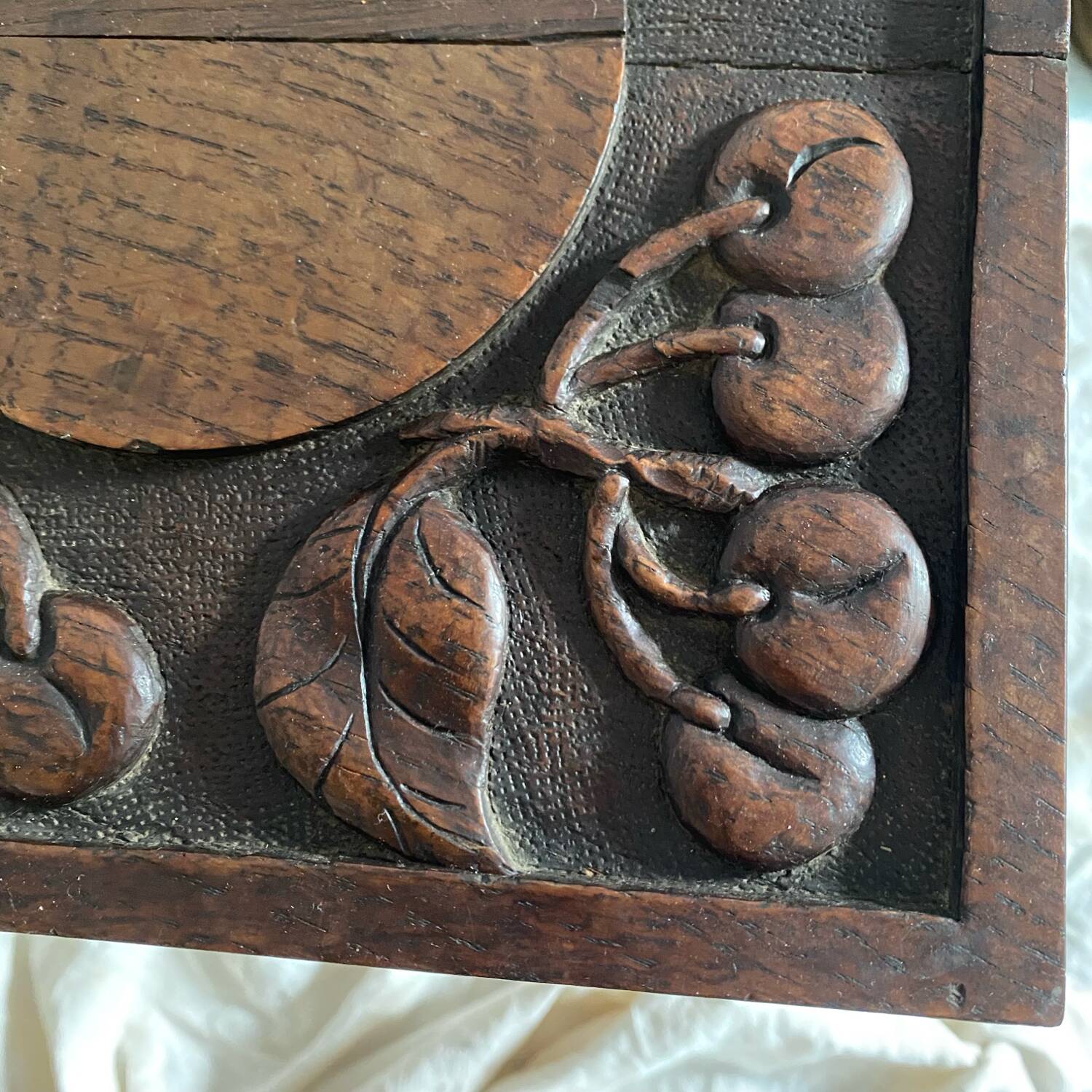 Cherry carved wooden stool