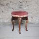 Victorian style stool, wooden and pink velvet stool, piano stool