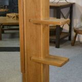 Wall shelf with adjustable mirror by Guillerme et Chambron for Votre Maison 1960's